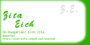 zita eich business card